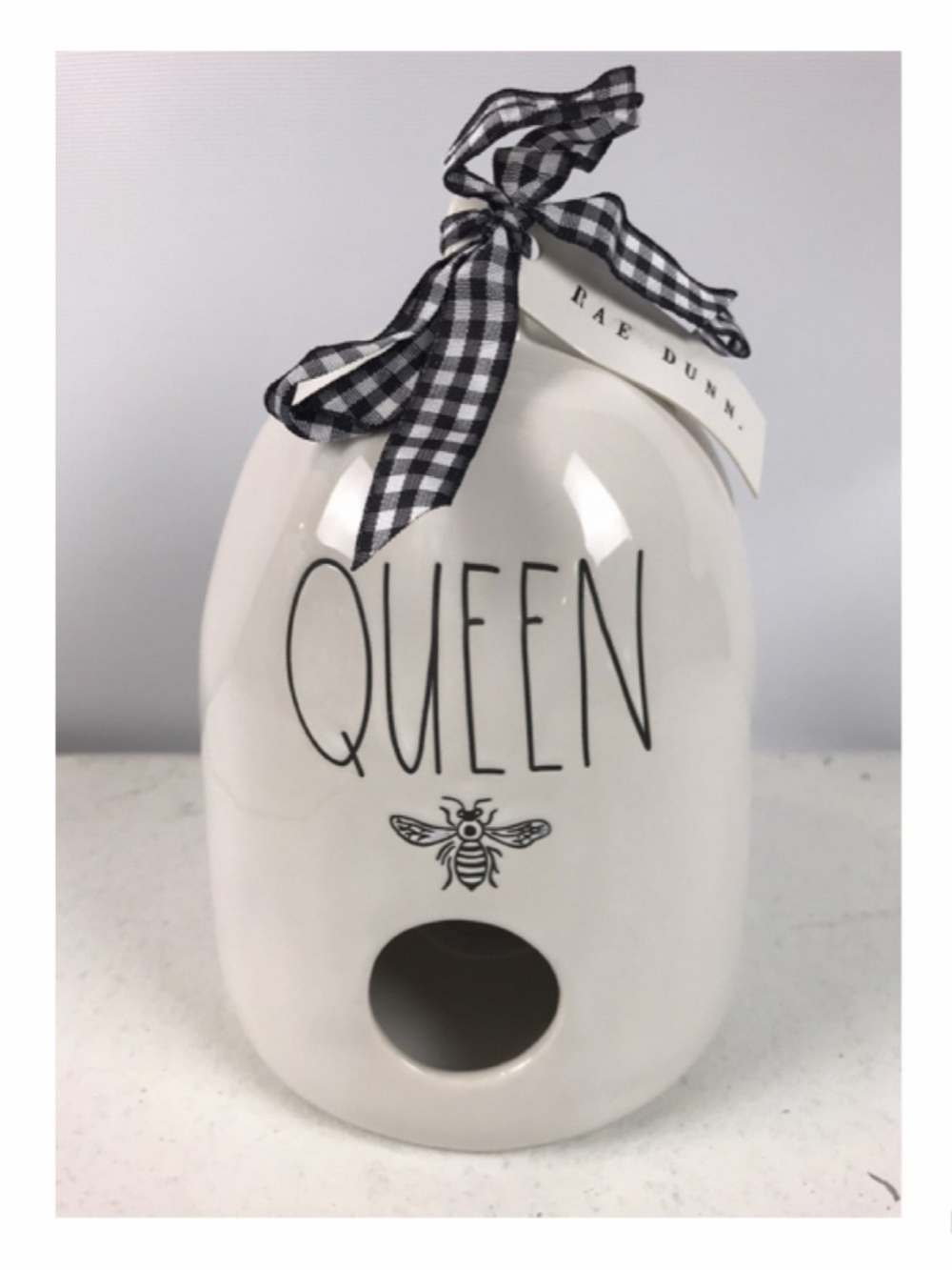 NEW Rae Dunn “Queen Bee” White Birdhouse Ceramic Farmhouse Bee Decor - Picture 3 of 3